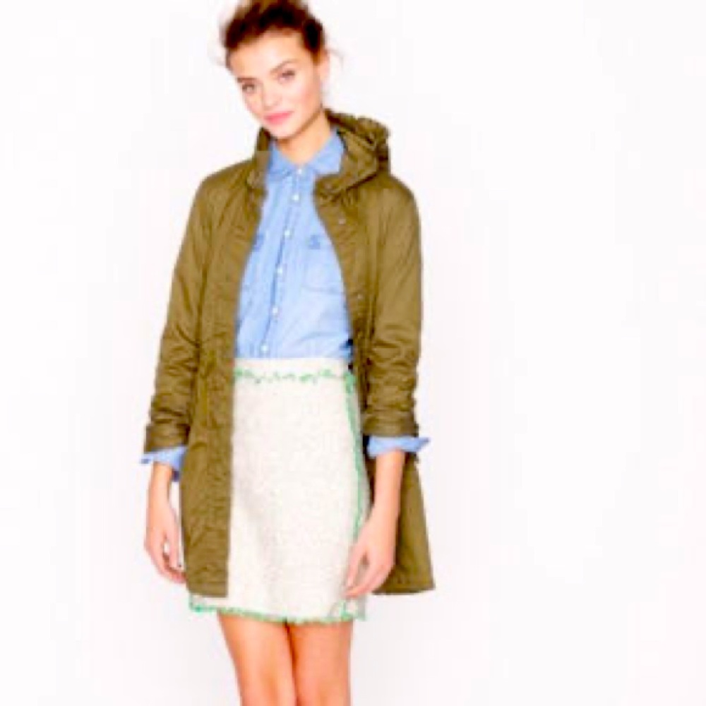 J Crew Cream Glimmer Tweed Mini Skirt 40075 sz 6